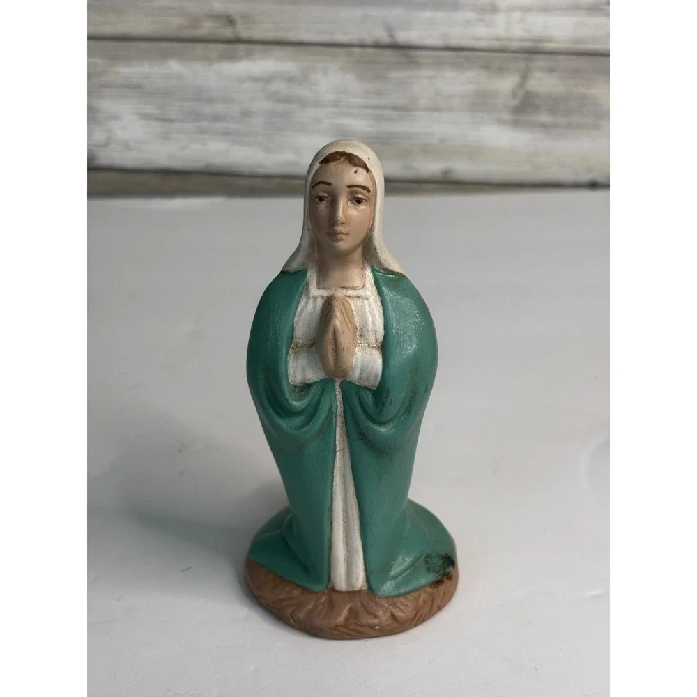 Vintage Handmade Mold Mother Mary Figurine 5